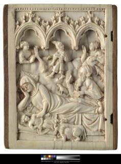 Wing, left (fragment of a diptych), 1 register, 3 arches across (frise d'arcatures; plaquette) (Front)