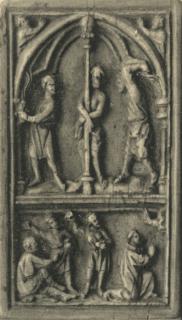 Diptych, 2 registers, 1 arch across (colonnettes) (Wing, left)