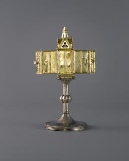 Statuette; inserted in a winged tabernacle (Back)
