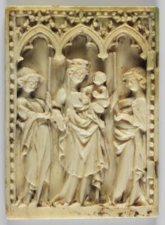 Wing, left (fragment of a diptych), 1 register, 3 arches across (frise d'arcatures; plaquette) (Front)