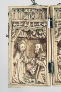 Diptych, 1 register, 1 ogee arch across (plaquettes) (Wing, left)