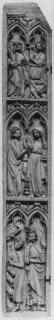 Panel (fragment of a polyptych or tabernacle), 3 registers, 2 arches across (frise d'arcatures) (Front)