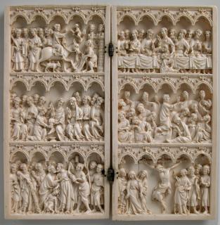 Diptych, 3 registers, 5 arches across (frise d'arcatures) (Front)