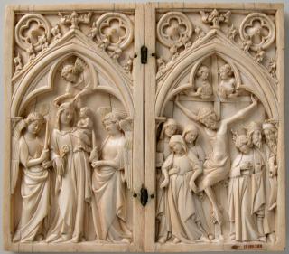 Diptych, 1 register, 1 arch across (plaquettes) (Front)