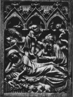 Wing, left (fragment of a diptych), 1 register, 3 arches across (plaquette; frise d'arcatures) (Front)