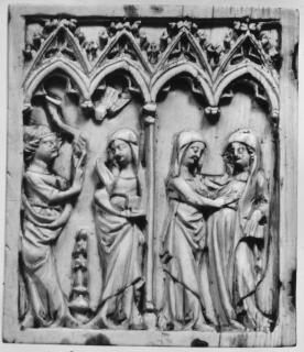 Wing, left (fragment of diptych), 1 register, 4 arches across (plaquette; frise d'arcatures; colonnette) (Front)