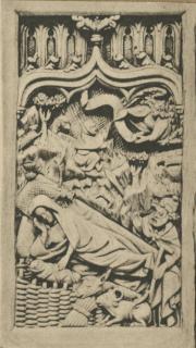 Panel, 1 register, 1 ogee arch across (plaquette) (Front)