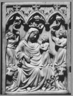 Wing, left (fragment of a diptych), 1 register, 3 arches across (plaquette; frise d'arcatures) (Front)