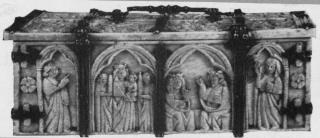 Casket, arches, rosettes (coffret; décor de roses; frise d'arcatures) (Body, back)
