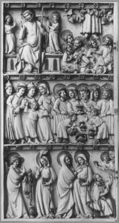 Diptych, 3 registers, bands of rosettes (décor de roses) (Front)