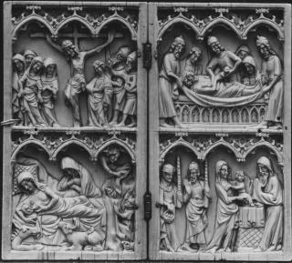 Diptych, 2 registers, 3 arches across (frise d'arcatures) (Front)