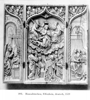 Triptych, 1 register, 1 ogee arch across (Front)