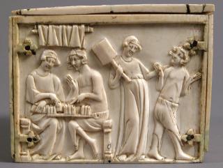 Casket, with arches (coffret; frise d'arcatures) (End, left)