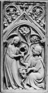 Writing tablets or box, 1 register, 1 arch across, bands of rosettes (plaquettes; tablettes à écrire; boite; décor de roses) (Front)