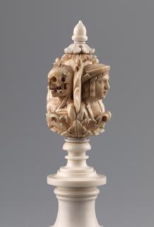 Pommel (for a walking stick?) or rosary bead, 3 faces (chapelet) (Side 1 & Side 3)