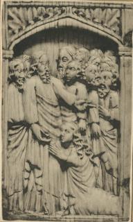 Wing, left (fragment of a diptych), 1 register, 1 arch across (plaquette) (Front)