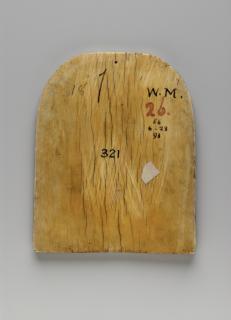 Rounded-top panel (probably once part of a pax), 1 register (baiser de paix) (Back)