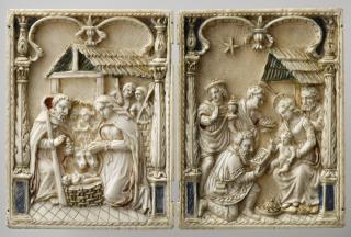 Diptych, 1 register, 1 arch across (plaquette) (Front)