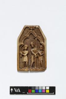 Panel with truncated gable (possibly a pax), 1 register, 1 arch across (plaquette; baiser de paix) (Front)