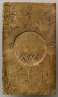 Panel (possibly a writing tablet), 1 register, 3 arches across (frise d'arcatures; plaquette; tablette à écrire) (Back)