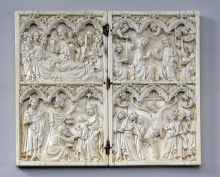 Diptych, 2 registers, 3 arches across (frise d'arcatures) (Front)