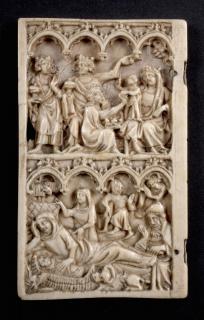 Wing, left (fragment of a diptych), 2 registers, 4 arches across (frise d'arcatures) (Front)