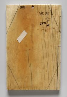 Wing, right (fragment of a diptych), 1 register, 3 arches across (plaquette; frise d'arcatures) (Back)