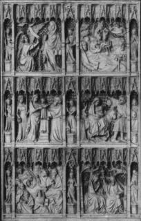 Openwork diptych, 3 registers (plaques ajourée) (Wing, left)