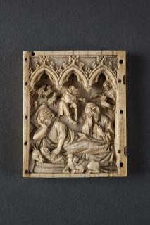 Wing, left (fragment of a diptych), 1 register, 3 arches across (frise d'arcatures; plaquettes) (Front)