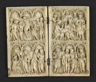 Diptych, 2 registers, 3 arches across (frise d'arcatures) (Front)
