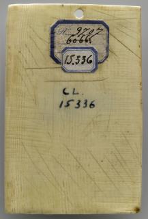Panel (fragment of a box), 1 register, 1 ogee arch across (plaquette; colonnettes) (Back)