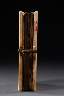 Panels (2), 1 register, 1 arch across; used as part of the binding of a book (Side)