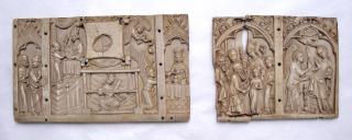 Panels (2)(fragments of a casket; front and end), with arches (coffret; frise d'arcatures) (Front)