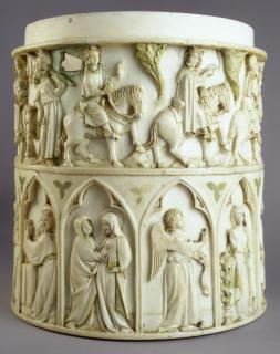 Pyxis, 2 registers, arches (pyxide; frise d'arcature; colonnettes)
