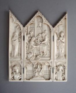 Gabled triptych, 2 registers (colonnettes) (Front)
