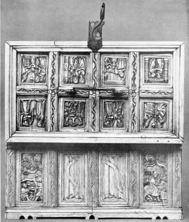 Casket, with ogee arches (coffret) (Body, back; lid)