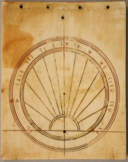 Panel, 1 register: upper leaf of a sundial (Back)