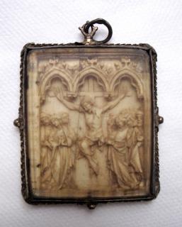 Wing, right (fragment of a diptych), 1 register, 3 arches across (plaquette, frise d'arcatures) (Front)