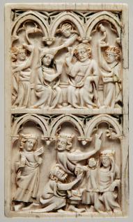 Wing, left (fragment of a diptych), 2 registers, 3 arches across (frise d'arcatures) (Front)