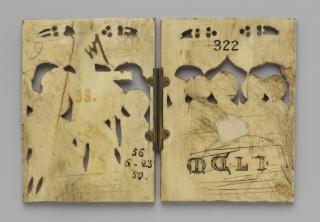 Openwork diptych, 1 register, 1 ogee arch across (plaques ajourées) (Back)