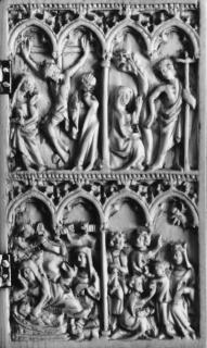 Diptych, 2 registers, 4 arches across (frise d'arcatures; colonnettes) (Wing, right)