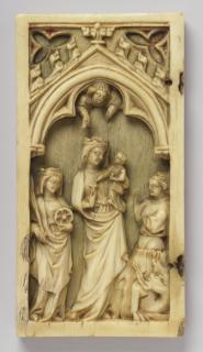 Wing, left (fragment of a diptych), 1 register, 1 arch across (plaquette) (Front)