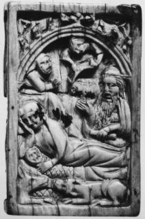 Double-sided panel (fragment of a triptych; centre panel), 1 register, 1 arch across (plaquette) (Side 2)