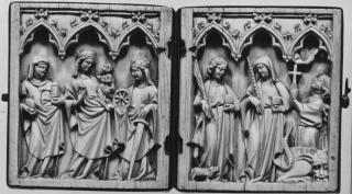 Diptych, 1 register, 3 arches across (plaquettes; frise d'arcatures) (Front)