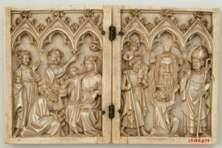Diptych, 1 register, 3 arches across (frise d'arcatures) (Front)