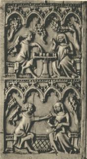 Writing tablets, 2 registers, 4 arches across (frise d'arcatures; tablettes à écrire) (Front)