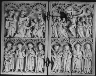 Diptych, 2 registers, 3 and 4 arches across (frise d'arcatures) (Front)