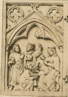 Diptych, 1 register, 1 arch across (plaquettes; colonnettes) (Wing, left)
