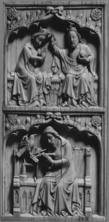 Wing, right (part of a polyptych or triptych), 2 registers, 1 ogee arch across (Front)