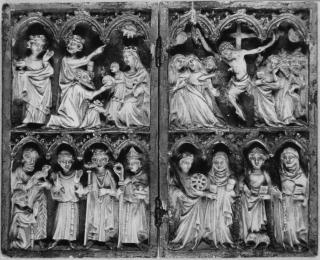 Diptych, 2 registers, 3 and 4 arches across (frise d'arcatures) (Front.)